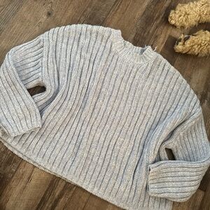 Cozy Light Blue Ribbed Sweater